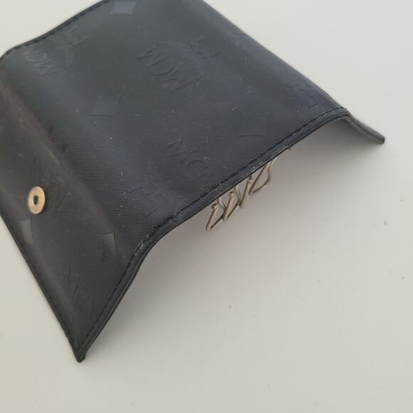 MCM Visetos Black Wallet Key Case Holder Designer Trifold Signature Small Box - Picture 9 of 12